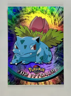Ivysaur 1999 Topps Pokemon TV Animation Series 1 Rainbow #02 Blue Label * NM - Image 1