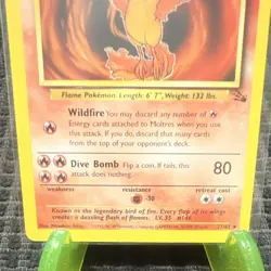 Pokemon TCG Moltres Fossil Rare Non-Holo 27/62 English Wizards 1999 - Image 3