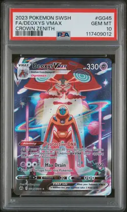 2023 POKEMON SWORD & SHIELD CROWN ZENITH #GG45 FULL ART/DEOXYS VMAX PSA 10 - Image 1