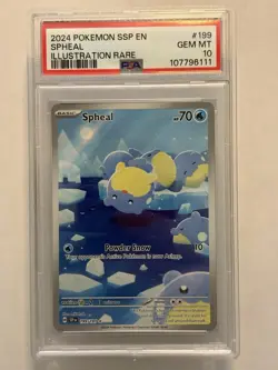 SPHEAL 199/191 PSA 10 POKEMON: SURGING SPARKS ILLUSTRATION RARE - Image 1