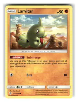 Larvitar 114/214 Common Lost Thunder Pokemon Near Mint - Image 1
