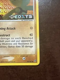 Baltoy 52/107 Reverse Holo Stamped MP Pokemon TCG EX Deoxys - Image 4