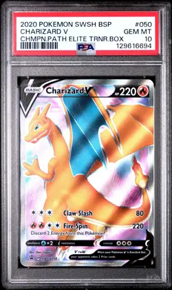 2020 Pokemon Black Star Promo Champions Path ETB 050 Charizard V PSA 10 GEM MINT - Image 1