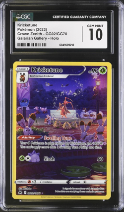 KRICKETUNE GG02/GG70 POKEMON TCG GALARIAN GALLERY HOLO CROWN ZENITH 2023 CGC 10 - Image 1