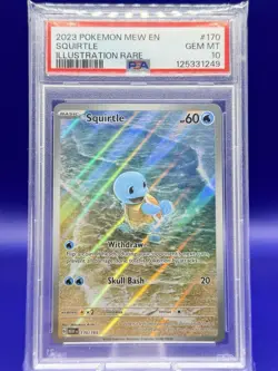 2023 POKEMON MEW EN-151 #170 SQUIRTLE ILLUSTRATION RARE PSA 10 - Image 1
