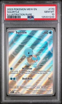2023 POKEMON MEW EN-151 #170 SQUIRTLE ILLUSTRATION RARE PSA 10 - Image 3