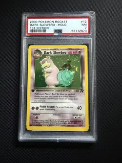 Pokemon Dark Slowbro 12/82 Team Rocket 1st Edition Holo Rare PSA 7 2000 - Image 1