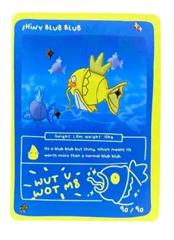 Pokedoodles Shiny Blub Blub 90/90 - Rare - Pokemon Shiny Magikarp Fan Art - Image 1