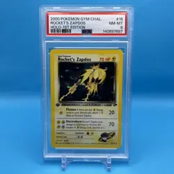 Rocket's Zapdos PSA 8 Pokemon WOTC 2000 Gym Challenge First Edition 15/132 - Image 1