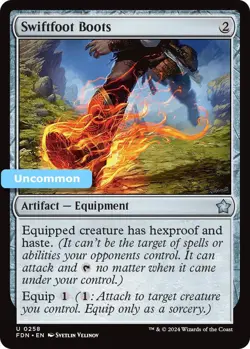 MTG Swiftfoot Boots Foundations Uncommon Artifact Equipment NM - Image 1