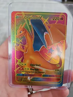 Charizard V Rainbow Foil Fan Art Vinyl Collector Pokemon Display Card - Image 1