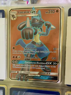 Pokemon Sun & Moon Forbidden Light Ultra Rare Holo Lucario GX Full Art #122/131 - Image 3