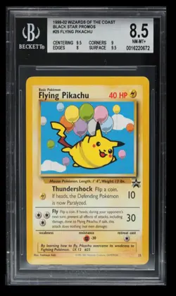 1999 Pokemon WOTC Black Star Promos Flying Pikachu BGS 8.5 English #25 Rare - Image 1