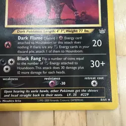 Pokemon Houndoom Neo Revelation 08/64 70 HP Holo Rare Unlimited English Swirl - Image 5