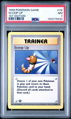 1999 POKEMON BASE SET 1ST EDITION #78 SCOOP UP PSA 7 - Image 1