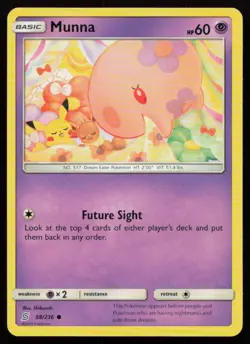 Munna 88/236 Common Unified Minds Pokemon Lightly Played - Image 1