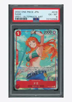 One Piece PSA 6 Nami R Alt Art 2022 OP01-016 OP01 Japanese - Image 1