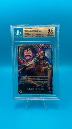 One Piece CCG Silvers Rayleigh Legacy of the Master Alt Art OP12-001 BGS 9.5 - Image 1