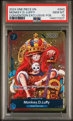 2024 ONE PIECE PROMOS CONVENTION EXCLUSIVE-FOIL #043 MONKEY D. LUFFY PSA 10 - Image 1