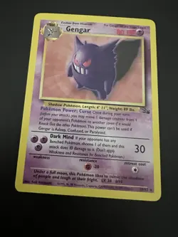 Gengar 20/62 Fossil Unlimited 1999 Pokemon Card Rare NM - Image 1