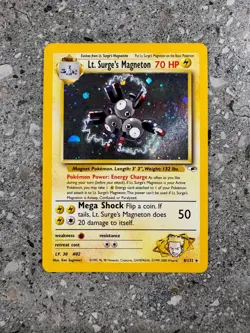 Pokemon TCG Cards Lt. Surge's Magneton 8/132 Gym Heroes Holo * Swirl * - Image 1
