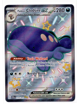 Paldean Clodsire 219/091 ex Shiny Rare Paldean Fates Pokemon Card NEAR MINT NM - Image 1