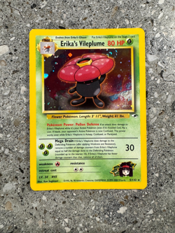 Pokemon TCG Cards Erika's Vileplume 5/132 Gym Heroes Holo Rare * Swirl * - Image 1