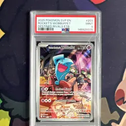 Pokemon TCG Team Rockets Wobbuffet ETB Promo Card 203 PSA 9 - Image 1