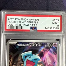 Pokemon TCG Team Rockets Wobbuffet ETB Promo Card 203 PSA 9 - Image 3