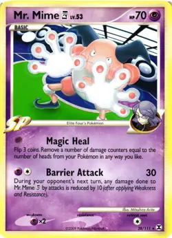 Pokemon TCG Platinum Rising Rivals Single Card Rare Mr. Mime E4 28/111 LP - Image 1