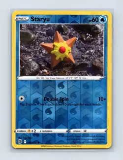 Staryu 030/172 Common Brilliant Stars Pokemon Reverse Holo Near Mint - Image 1