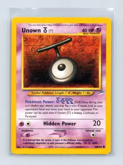 Unown [T] 88/105 Common Neo Destiny Pokemon Unlimited Lightly Played - Image 1