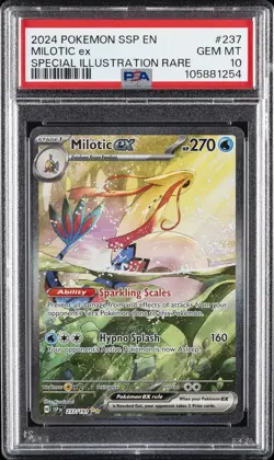 2024 POKEMON SSP EN-SURGING SPARKS SPECIAL ILLUSTRATION RARE MILOTIC EX PSA 10 - Image 1