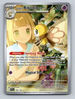 Pokemon TCG Lillie's Ribombee Holo Illustration Rare SV09: Journey Together 164/ - Image 1