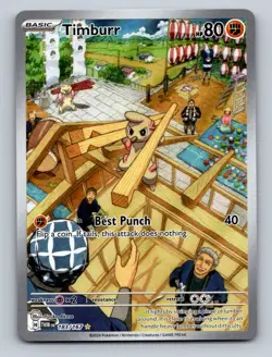 Pokemon TCG Timburr - Holo Illustration Rare SV06: Twilight Masquerade 183/167 - Image 1