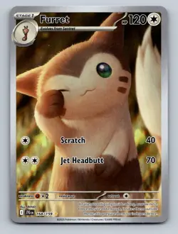 Pokemon TCG Furret Holo Illustration Rare SV09: Journey Together 168/159 - Image 1