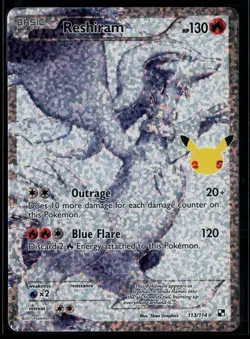 Reshiram 113/114 Celebrations: Classic Collection Classic Collection Pokemon - Image 1