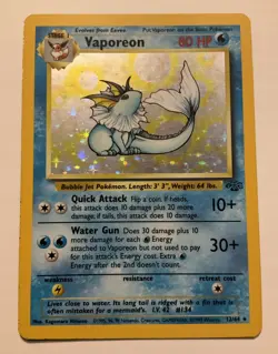 Vaporeon 12/64 Holo Jungle Vintage Pokemon 1999 - Image 1