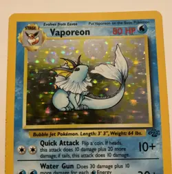 Vaporeon 12/64 Holo Jungle Vintage Pokemon 1999 - Image 3