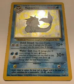 Vaporeon 12/64 Holo Jungle Vintage Pokemon 1999 - Image 4