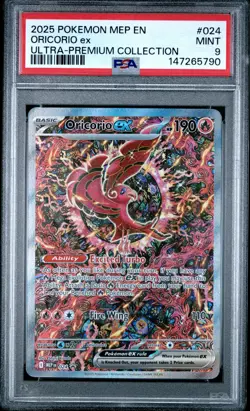 2025 POKEMON MEP EN-ME BLACK STAR PROMO #024 ORICORIO EX PSA 9 - Image 1