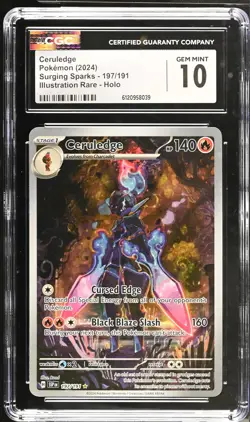 2024 Pokemon Surging Sparks Ceruledge Holo Illustration Rare CGC 10 #197/191 - Image 1