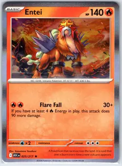 Entei 025/217 Rare Ascended Heroes Pokemon Holo Near Mint - Image 1