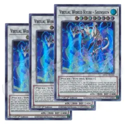 Yugioh Virtual World Kyubi Shenshen x 3 - 1st Edition Super Rare NM - Free Holo - Image 1