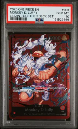 Monkey D. Luffy 001 One Piece Learn Together Deck Set One Piece PSA 10 - Image 1