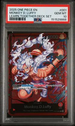 Monkey D. Luffy 001 One Piece Learn Together Deck Set One Piece PSA 10 - Image 1