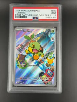 2026 Turtwig 040P First Partners Ser 1 PSA 9 Pokemon Card - Image 1