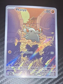 POKEMON TCG Surging Sparks PHANPY IR Illustration Rare Card 205/191 - Image 1