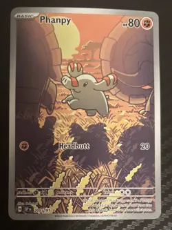 POKEMON TCG Surging Sparks PHANPY IR Illustration Rare Card 205/191 - Image 2