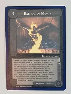 MIDDLE-EARTH CCG MECCG BALROG OF MORIA WIZARDS UNLIMITED METW TWUL RARE LOTR - Image 1